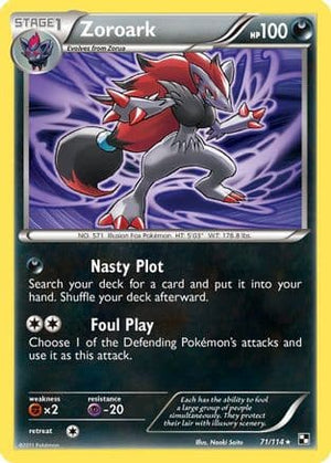 Zoroark 71/114 - Black & White Reverse Holofoil