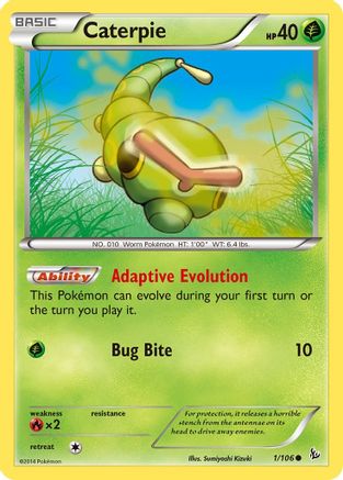 Caterpie 1/106 - XY  Flashfire Reverse Holofoil - Poke-Collect