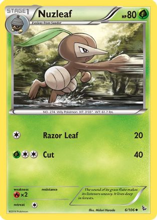Nuzleaf 6/106 - XY  Flashfire Reverse Holofoil - Poke-Collect