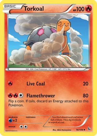 Torkoal 16/106 - Flashfire Reverse Holofoil - Poke-Collect