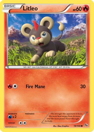 Litleo (19) 19/106 - XY  Flashfire Reverse Holofoil - Poke-Collect