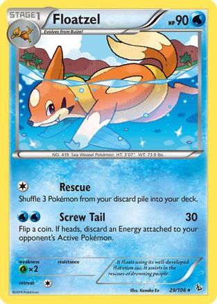 Floatzel 29/106 - XY  Flashfire Reverse Holofoil - Poke-Collect