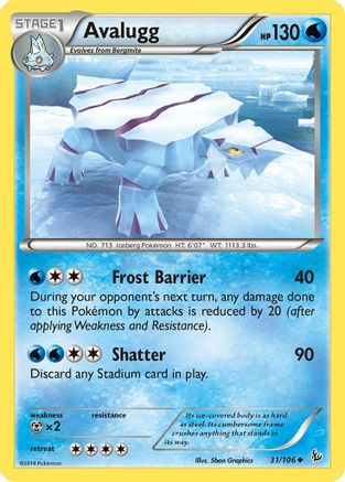 Avalugg 31/106 - XY  Flashfire Reverse Holofoil - Poke-Collect