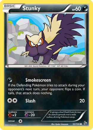 Stunky 53/106 - Flashfire Reverse Holofoil - Poke-Collect