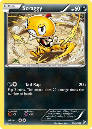 Scraggy 58/106 - XY  Flashfire Reverse Holofoil - Poke-Collect