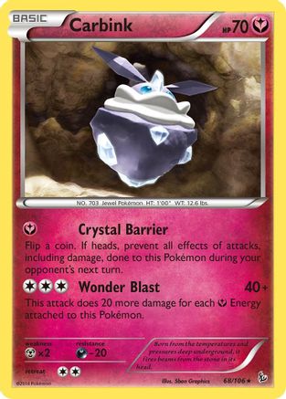 Carbink 68/106 - XY  Flashfire Holofoil - Poke-Collect