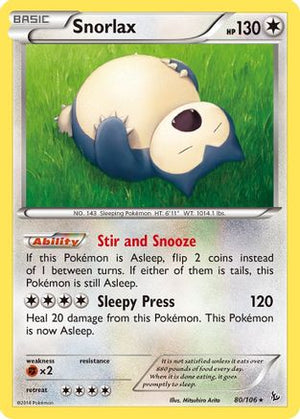 Snorlax 80/106 - Flashfire Reverse Holofoil - Poke-Collect
