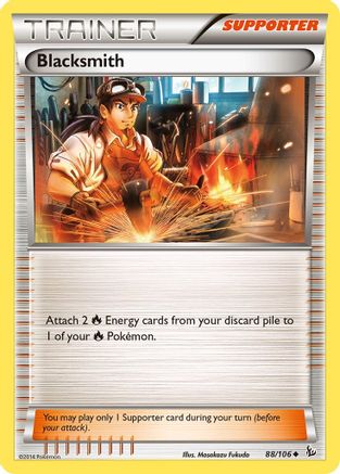 Blacksmith 88/106 - XY  Flashfire Reverse Holofoil - Poke-Collect
