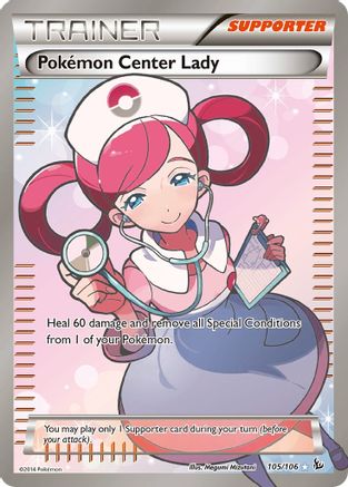 Pokemon Center Lady (105 Full Art) 105/106 - XY  Flashfire Holofoil - Poke-Collect