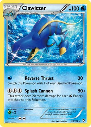 Clawitzer 24/111 - XY  Furious Fists Reverse Holofoil - Poke-Collect