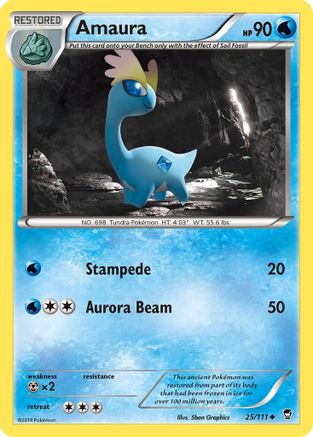 Amaura 25/111 - XY  Furious Fists Reverse Holofoil - Poke-Collect