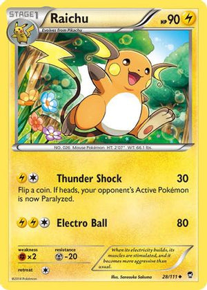Raichu 28/111 - XY  Furious Fists Reverse Holofoil - Poke-Collect