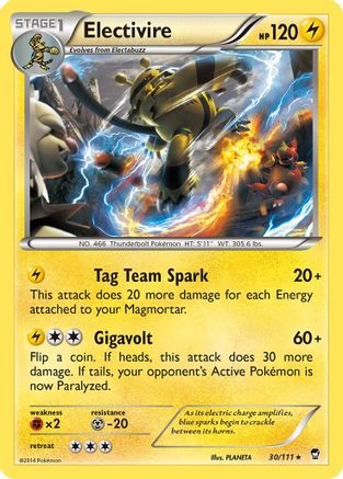Electivire 30/111 - XY  Furious Fists Reverse Holofoil - Poke-Collect