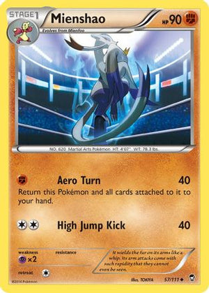 Mienshao 57/111 - XY  Furious Fists Reverse Holofoil - Poke-Collect