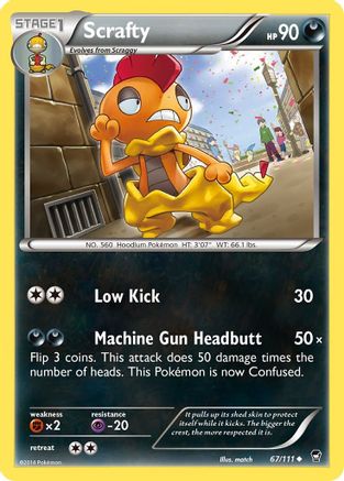 Scrafty 67/111 - XY  Furious Fists - Poke-Collect