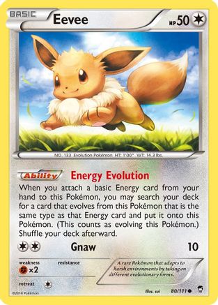 Eevee 80/111 - XY  Furious Fists Reverse Holofoil - Poke-Collect