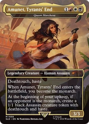 Amunet, Tyrants' End - Queen Marchesa (SLD-1559) - Secret Lair Drop / Amunet, Tyrants' End (Borderless)