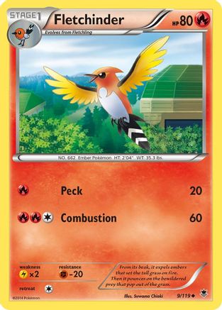 Fletchinder 9/119 - XY  Phantom Forces - Poke-Collect