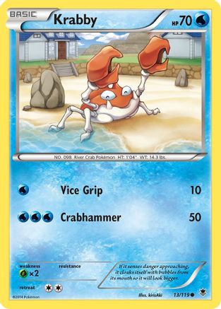 Krabby 13/119 - XY  Phantom Forces Reverse Holofoil - Poke-Collect