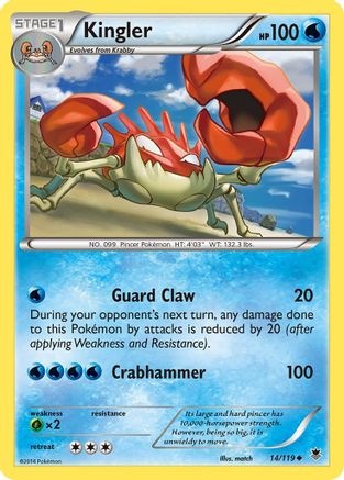 Kingler 14/119 - XY  Phantom Forces - Poke-Collect