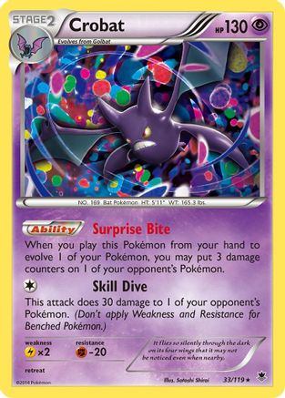 Crobat 33/119 - XY  Phantom Forces Reverse Holofoil - Poke-Collect