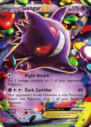 Gengar EX 34/119 - XY  Phantom Forces Holofoil - Poke-Collect