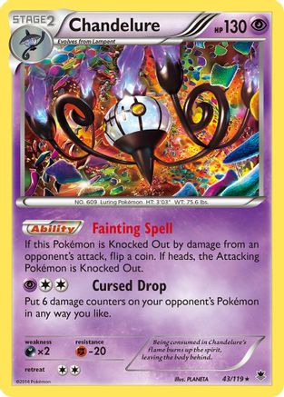 Chandelure 43/119 - XY  Phantom Forces Reverse Holofoil - Poke-Collect