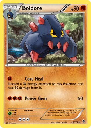 Boldore 49/119 - XY  Phantom Forces Reverse Holofoil - Poke-Collect