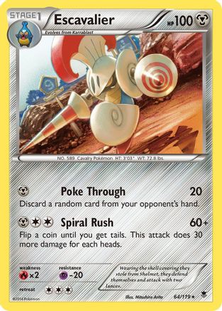 Escavalier 64/119 - XY  Phantom Forces Reverse Holofoil - Poke-Collect