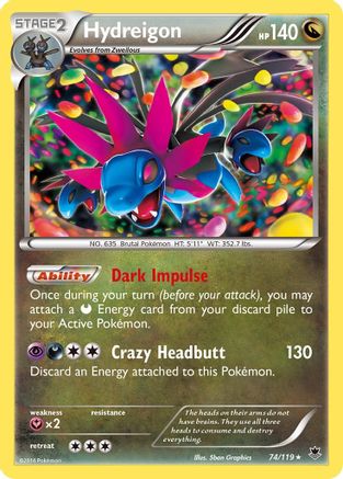 Hydreigon 74/119 - XY  Phantom Forces Holofoil - Poke-Collect