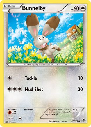 Bunnelby 87/119 - XY  Phantom Forces Reverse Holofoil - Poke-Collect