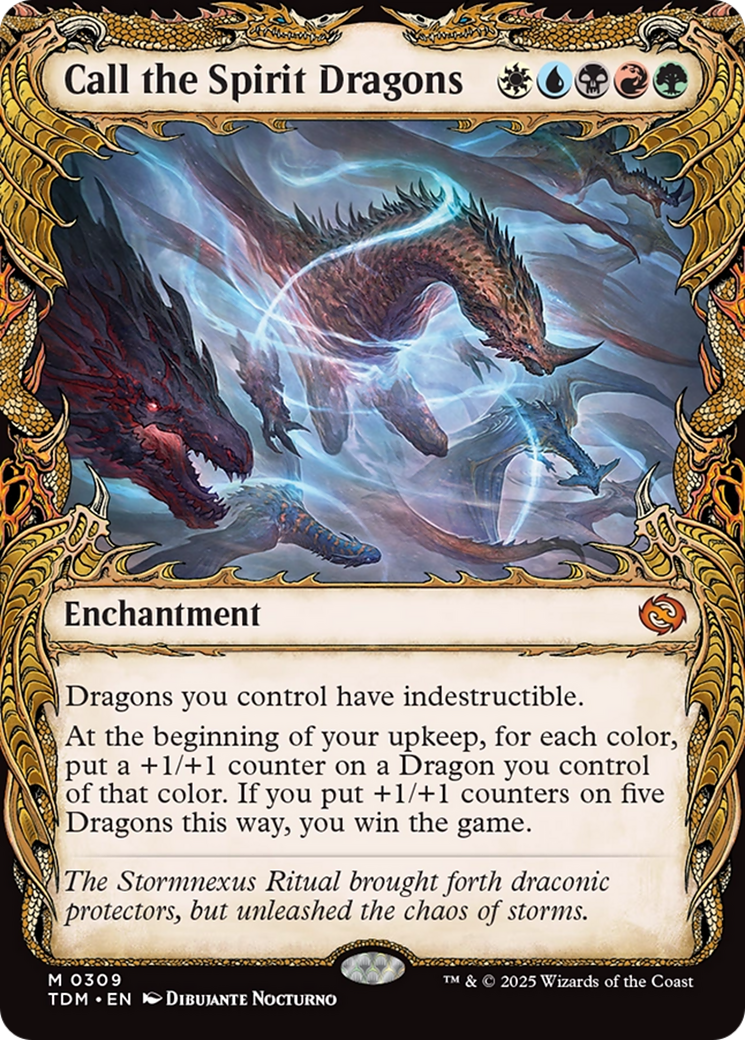 Call the Spirit Dragons (TDM-309) - Tarkir: Dragonstorm: (Showcase, enchantment) Foil - Poke-Collect