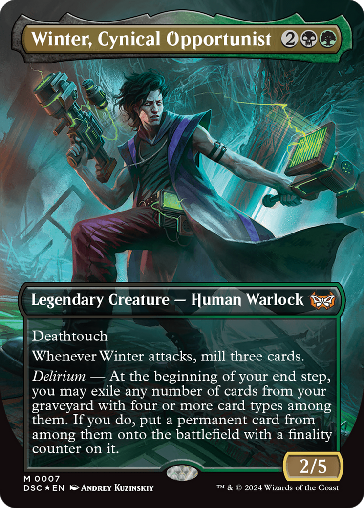 Winter, Cynical Opportunist (DSC-007) - Duskmourn: House of Horror Commander (Borderless) - Poke-Collect