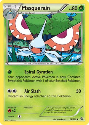 Masquerain 14/160 - XY  Primal Clash Reverse Holofoil - Poke-Collect