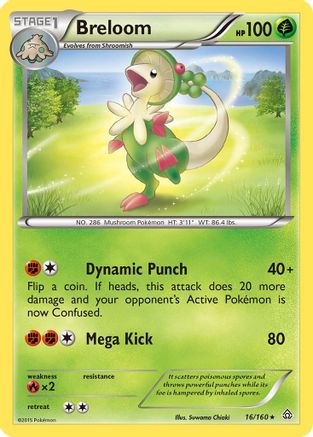 Breloom 16/160 - XY  Primal Clash Reverse Holofoil - Poke-Collect