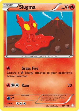 Slugma 22/160 - Primal Clash Reverse Holofoil - Poke-Collect