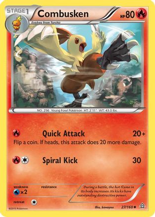 Combusken 27/160 - XY  Primal Clash Reverse Holofoil - Poke-Collect