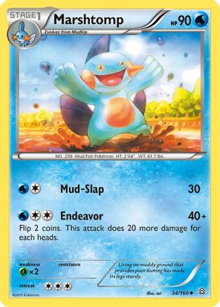 Marshtomp 34/160 - XY  Primal Clash Reverse Holofoil - Poke-Collect