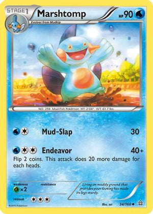 Marshtomp 34/160 - XY  Primal Clash Reverse Holofoil - Poke-Collect