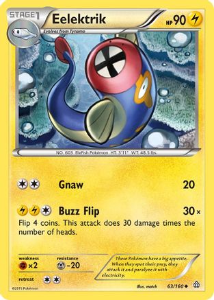 Eelektrik 63/160 - XY  Primal Clash Reverse Holofoil - Poke-Collect