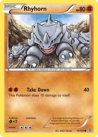 Rhyhorn 74/160 - XY  Primal Clash - Poke-Collect