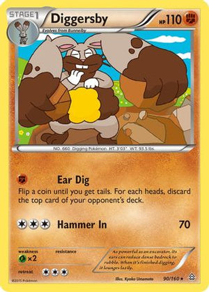 Diggersby 90/160 - XY  Primal Clash Reverse Holofoil - Poke-Collect