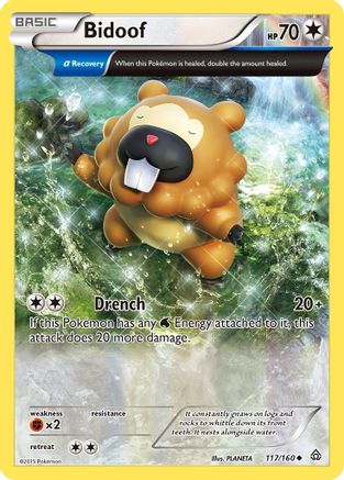 Bidoof (Alpha) 117/160 - XY  Primal Clash Reverse Holofoil - Poke-Collect