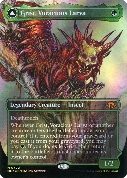 Grist, Voracious Larva (Borderless) (Textured Foil) (MH3-472) - Modern Horizons 3 (Borderless) Foil - Poke-Collect