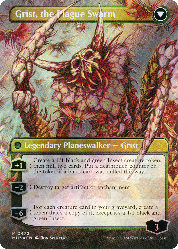 Grist, Voracious Larva (Borderless) (Textured Foil) (MH3-472) - Modern Horizons 3 (Borderless) Foil - Poke-Collect
