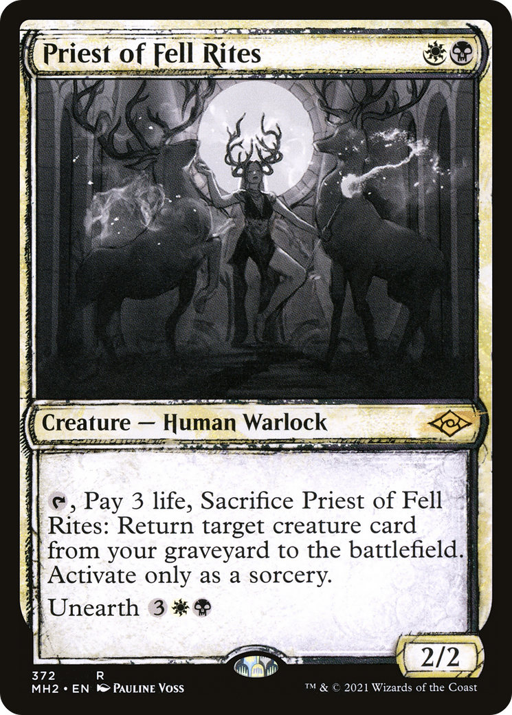 Priest of Fell Rites (MH2-372) - Modern Horizons 2: (Showcase) Foil - Poke-Collect