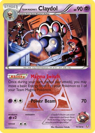 Team Magma's Claydol 11/34 - Double Crisis Reverse Holofoil - Poke-Collect