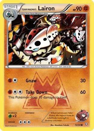 Team Magma's Lairon 13/34 - Double Crisis Reverse Holofoil - Poke-Collect
