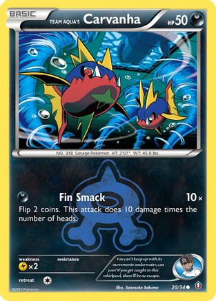 Team Aqua's Carvanha 20/34 - Double Crisis Reverse Holofoil - Poke-Collect