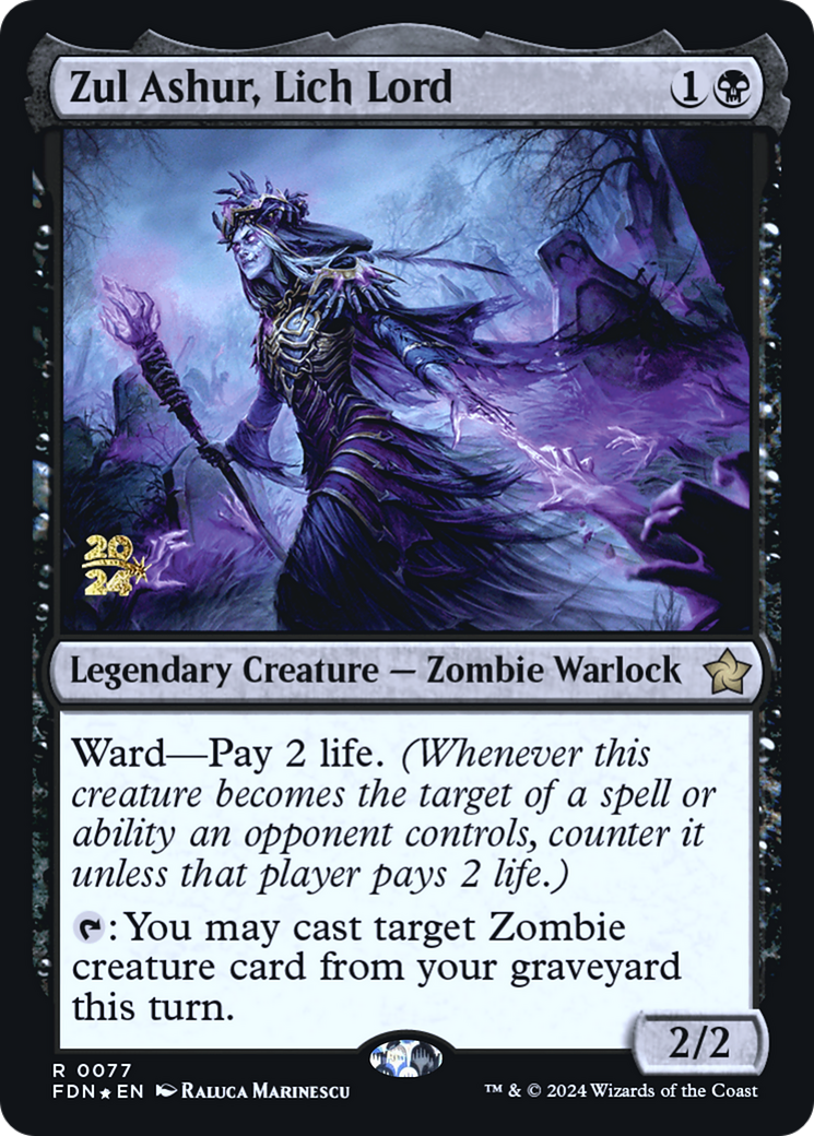 Zul Ashur, Lich Lord (PRE-077) - Foundations Promos Foil - Poke-Collect